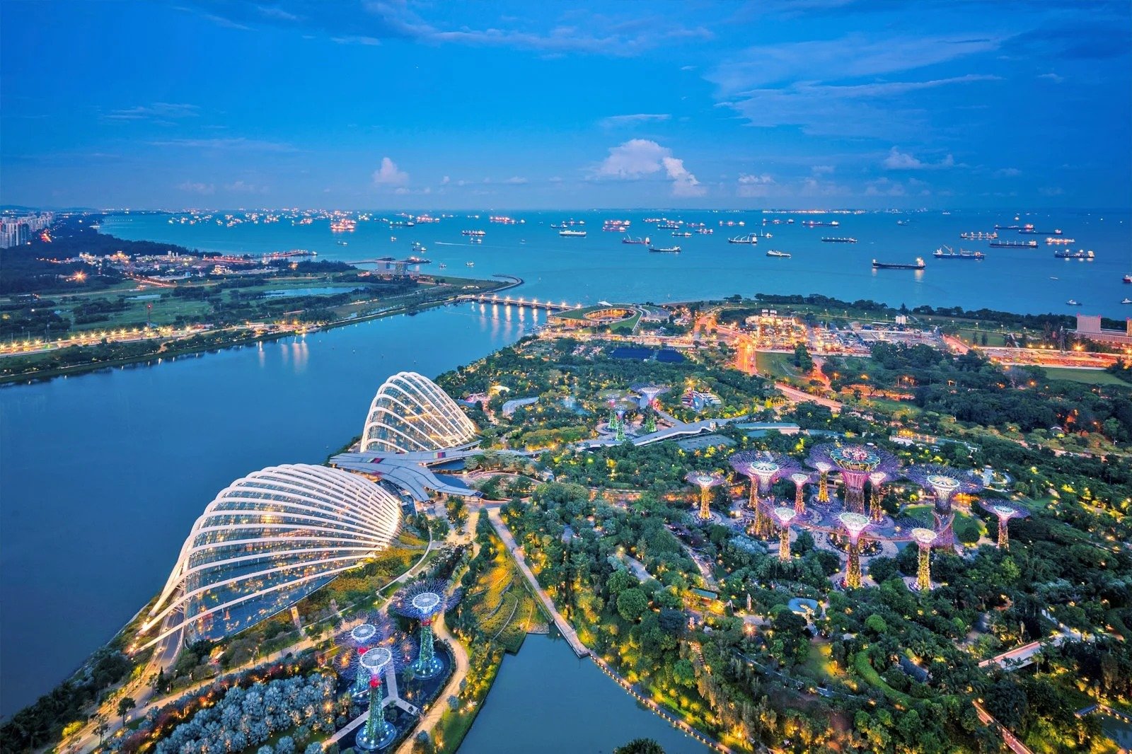 Aerial view of Gardens by the Bay in Singapore